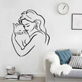 One Piece of PVC Stylish Wall Stickers for Lovers, Featuring The Silhouette of a Woman Holding a , Suitable for Decorating Walls