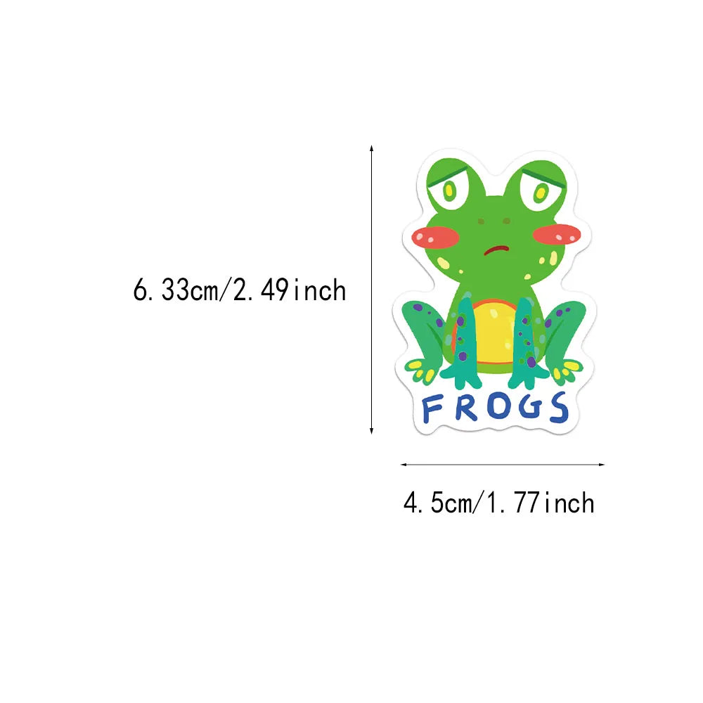 50PCS Children's English Cartoon Animal Graffiti Stickers DIY Luggage Laptop Tablet Speaker Decoration Stickers