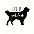 Life Is Golden Car Decal, Golden Retriever Pattern Car Sticker, Laptop Sticker