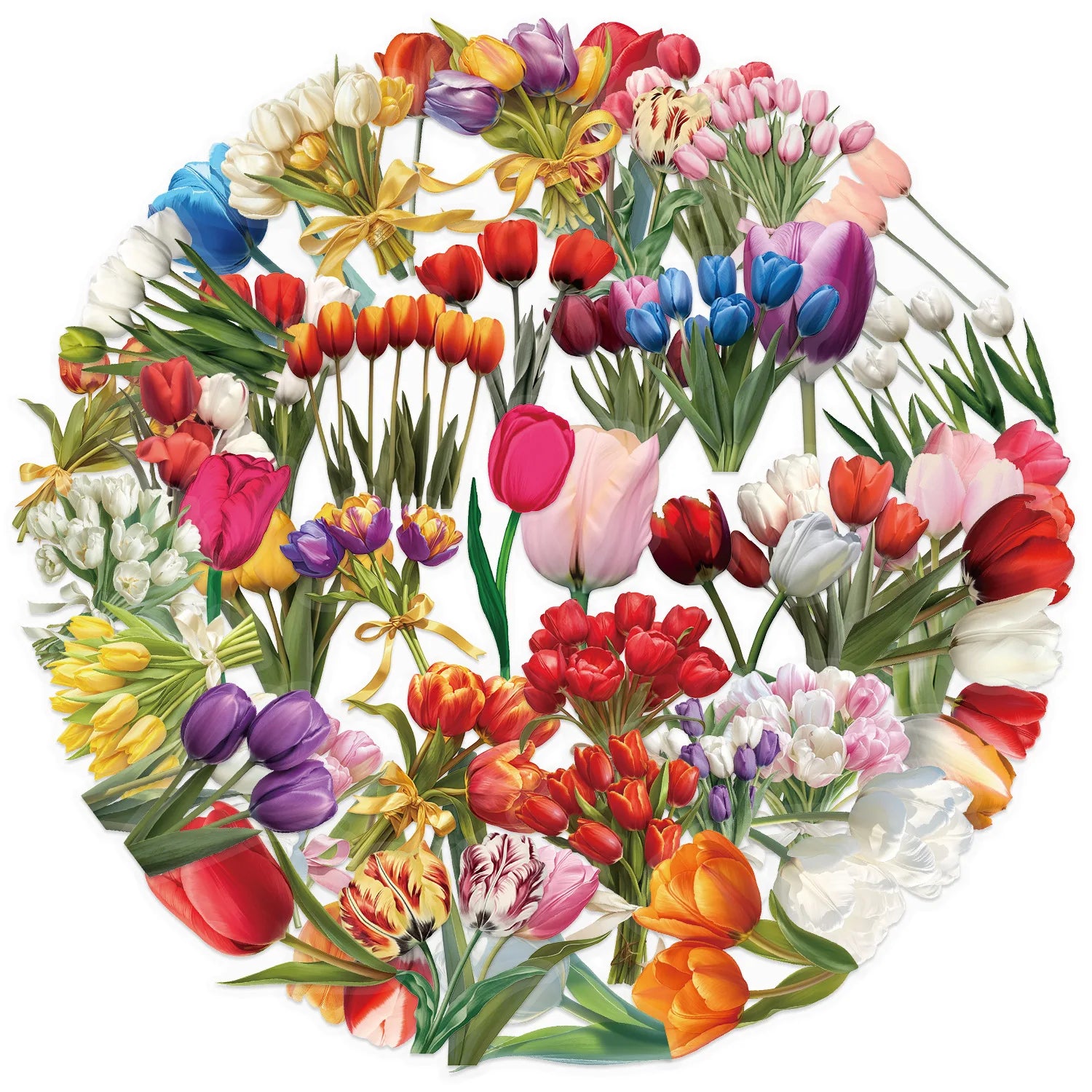 50/100 Tulip Stationery Notebook Pen Holder Sticker Pack Waterproof Transparent PET Decorative Guitar Stickers