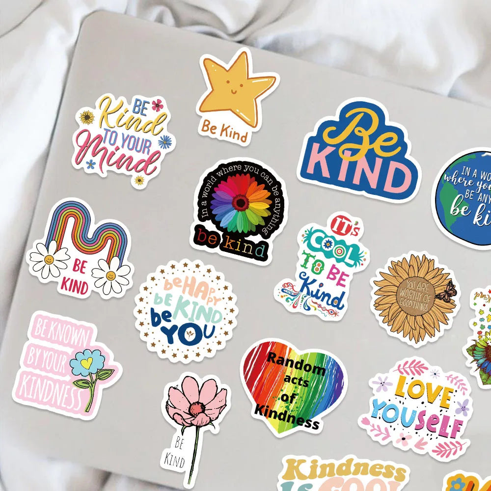 50/100PCS Friendly Psychology Be kind Graffiti Stickers Decorative Guitar Notebook Luggage DIY Waterproof Stickers