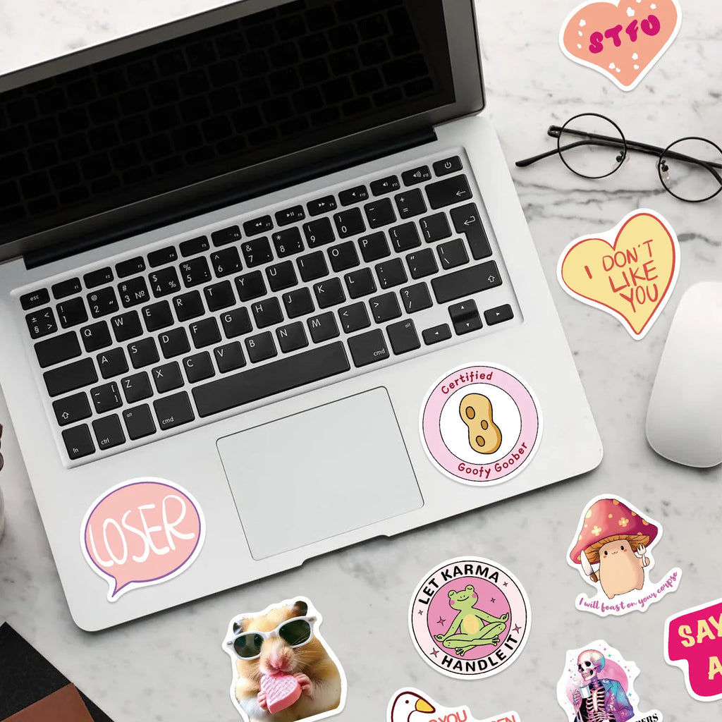 100PCS Cartoon Pink Fun MEME Graffiti Stickers DIY Decoration Guitar Notebook Luggage DIY Waterproof Stationary Stickers