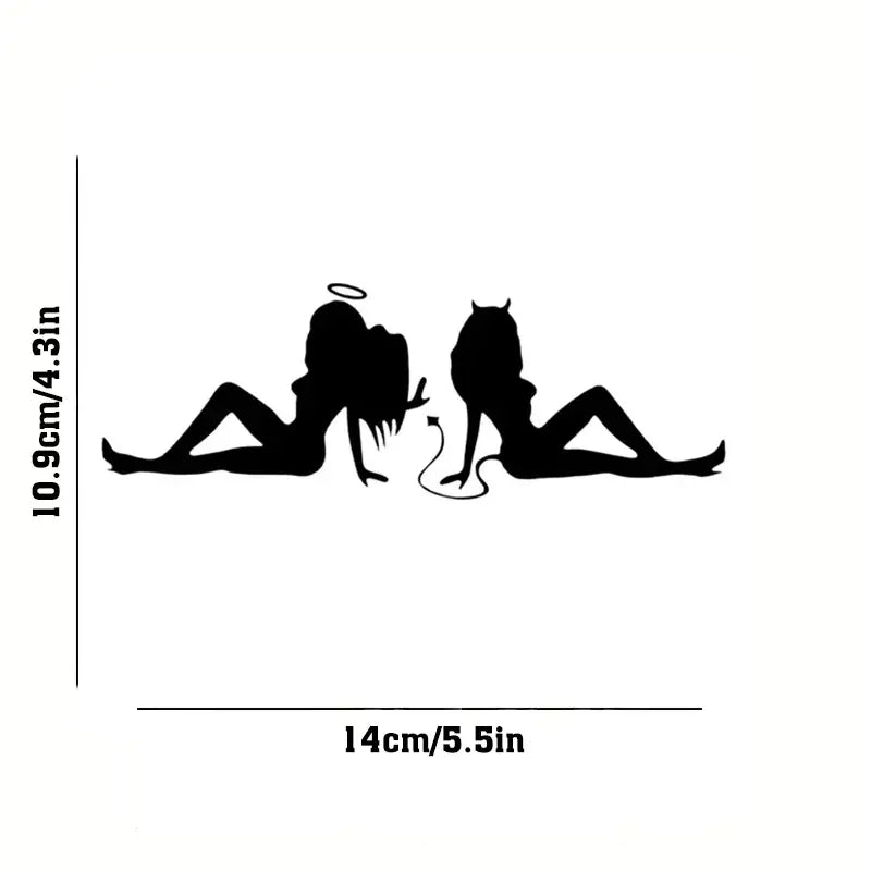Devil and Angel Cartoon Figure Graphic Car Stickers for Laptop Water Bottle Phone Car Truck Van SUV Motorcycle Vehicle Paint Win