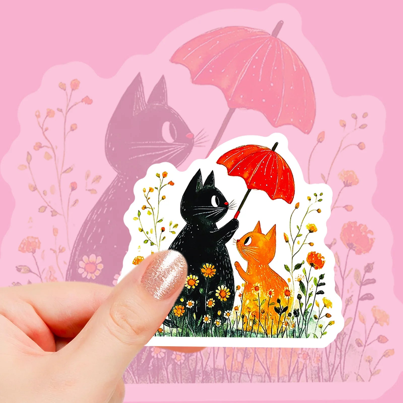 56/112Pcs Artistic Colorful Japanese Cat Doodle Stickers DIY for Scrapbook Notebook Stationery Box Pen Holder Phone Desk Bicycle