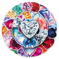 50/100PCS Sparkling Heart Stickers Love Diamond Shape Colorful Cool Decoration Phone Case Notebook Water Cup DIY Stickers