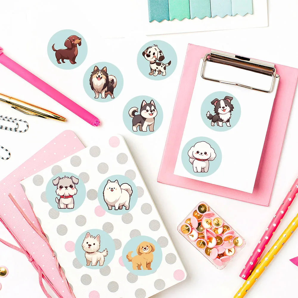 500PCS Puppy Roll Stickers Notebook Colorful Sketchbook Graffiti Phone Scrapbooking Motorcycle Motorcycle Harajuku Sticker