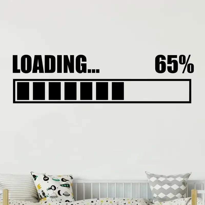 1pc Game Loading Wall Decal - Contemporary Cartoon-Style Vinyl Sticker Art, Self-Adhesive Matte Finish, Multi-Surface Installati