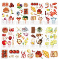 8/16/24PCS Puzzle Sticker Cartoon Food Make a Face Sticker DIY Handicrafts Waterproof Notebook Stationery Sticker