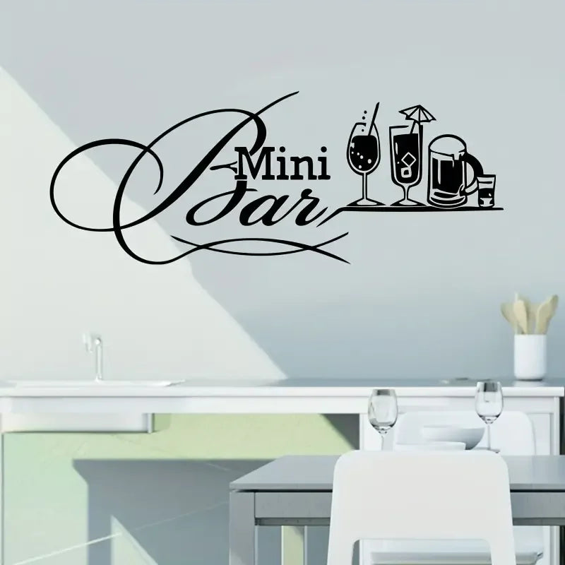 1pc Wall Sticker, Cocktail Beer Pattern Self-Adhesive Wall Stickers, Bar Beer Restaurant Shop Home Decoration Wall Stickers, Rem