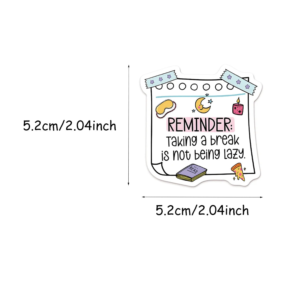 50PCS Self affirmation Encouragement Slogans Graffiti Stickers DIY Manual for Speakers Skateboards Tablets Decorative Stickers