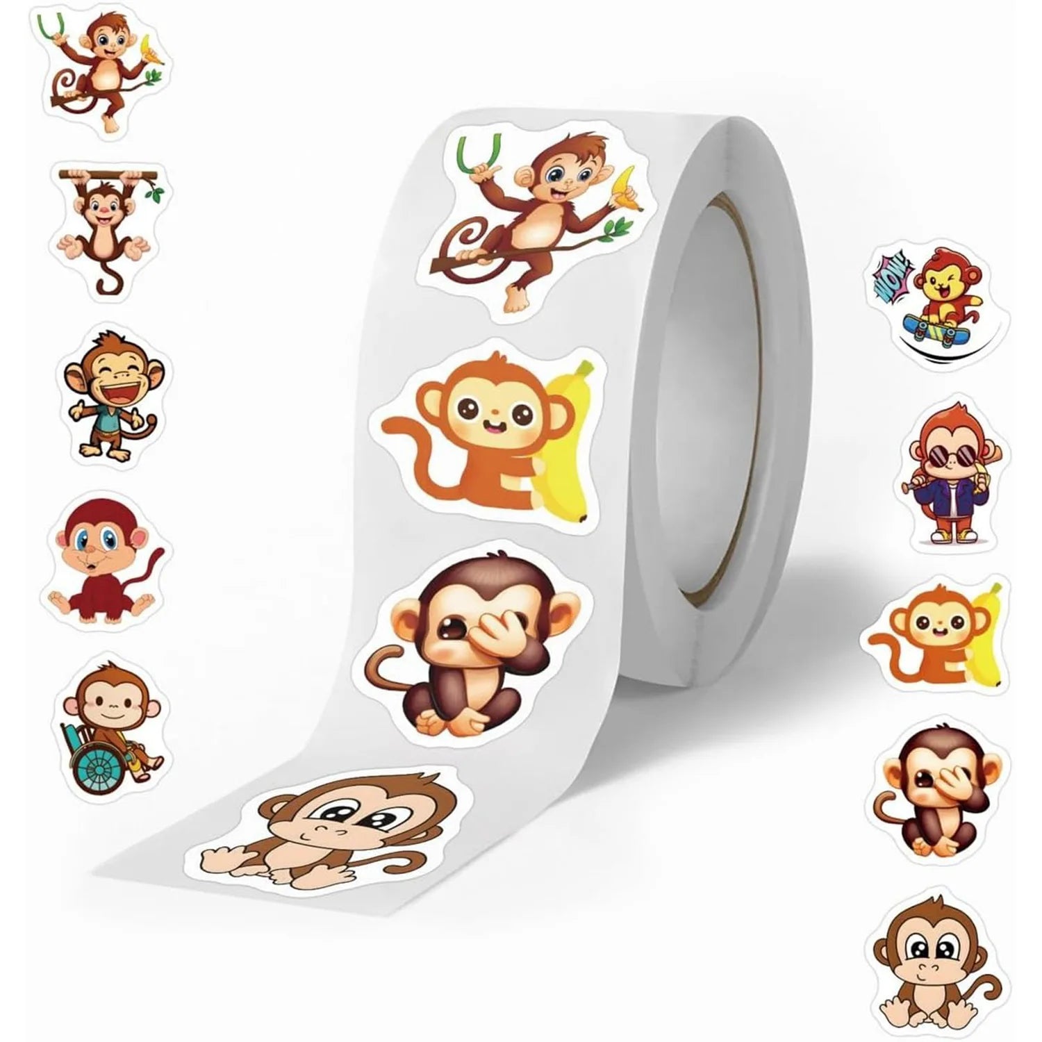 500pcs/roll Cartoon Christmas Theme Gift Tag Stickers Holiday Birthday Party Gift Decoration Praise Stickers Reward Stickers Lab