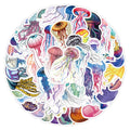53Pcs Jellyfish Stickers Pack, Cartoon Aesthetic Vinyl Waterproof Sticker Decals for Water Bottle, Laptop, Phone, Scrapbooking,