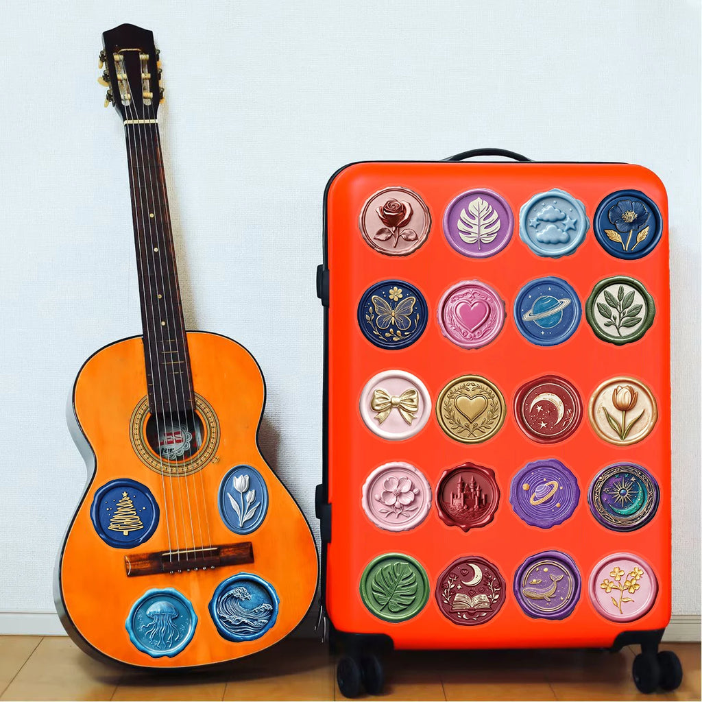 50/100PCS Seal Stamp Graffiti Stickers Collection Scrapbooking Coffee Laptop Bicycle Waterproof Suitcase Motorcycle Retro Decal