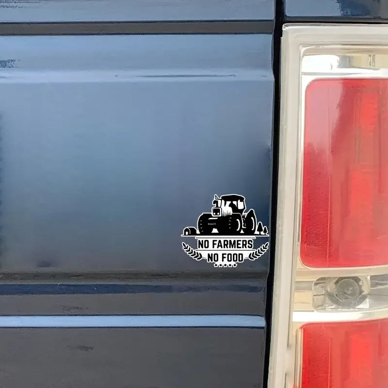 Support Farmers Outfit No Farmers No Food Bumper Sticker Vinyl Decal