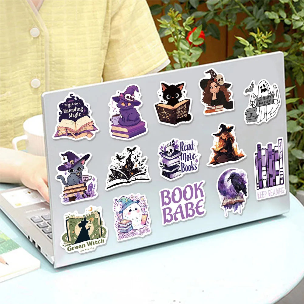 50/100PCS Witch Book Scroll Stickers Fun Graffiti DIY Manual This Label Decoration Phone Case Tablet Waterproof Stickers Toy