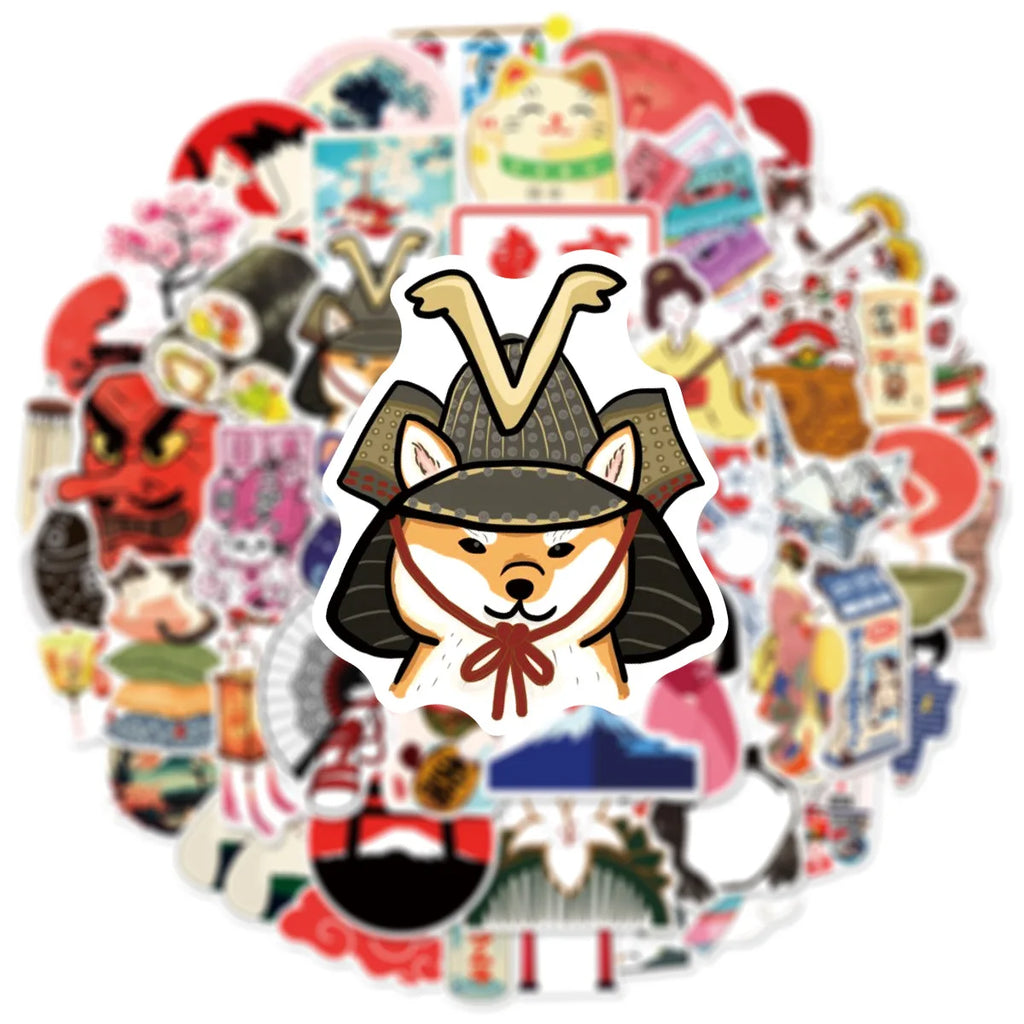 50 Cartoon Japanese Fresh Graffiti Stickers Creative Waterproof Decoration DIY Computer Notebook Children Stationery Stickers