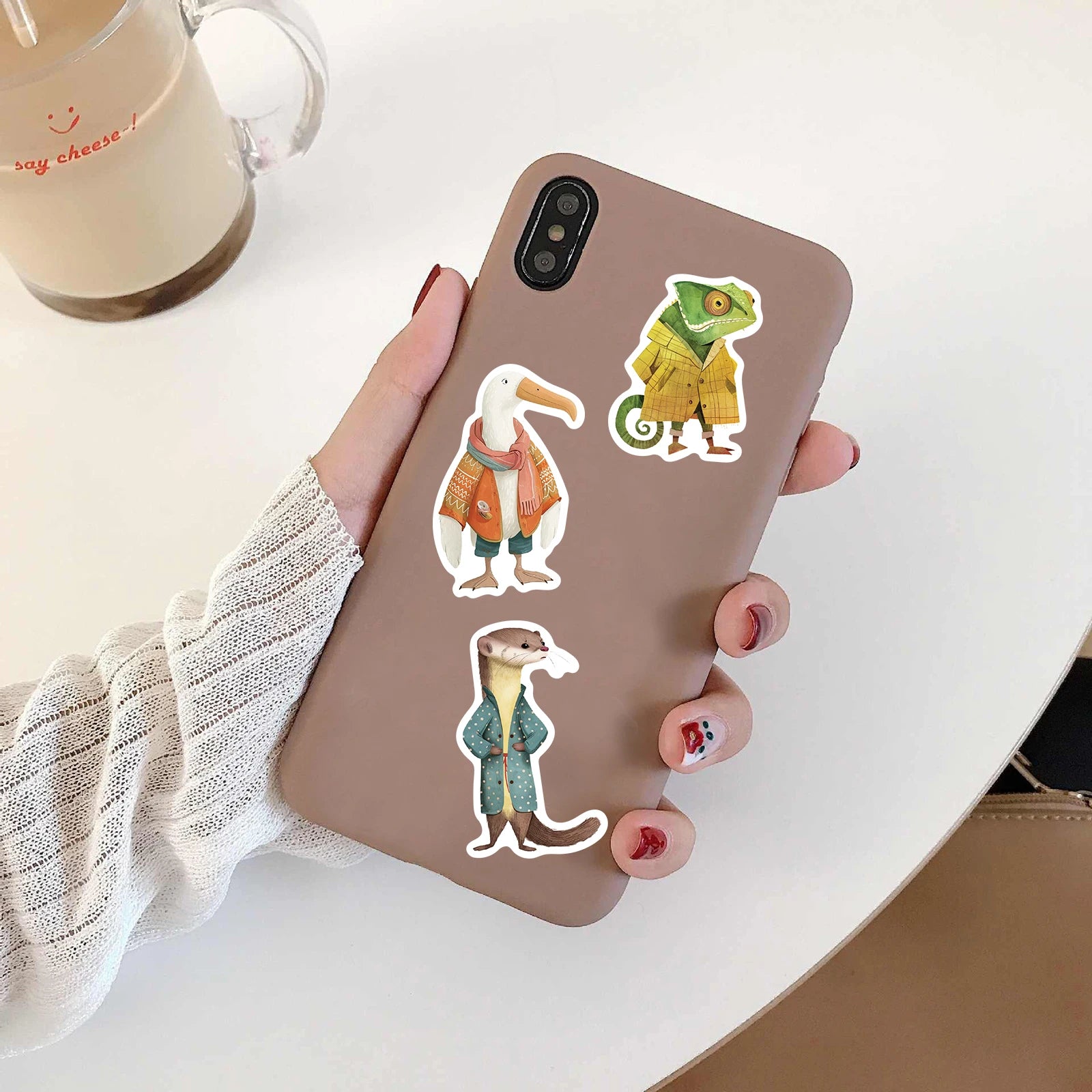 55PCS Funny Clothing Animals Print Sticker Notebook Graffiti Waterproof Cool Phone Guitar Suitcase Bicycle Laptop Sticker