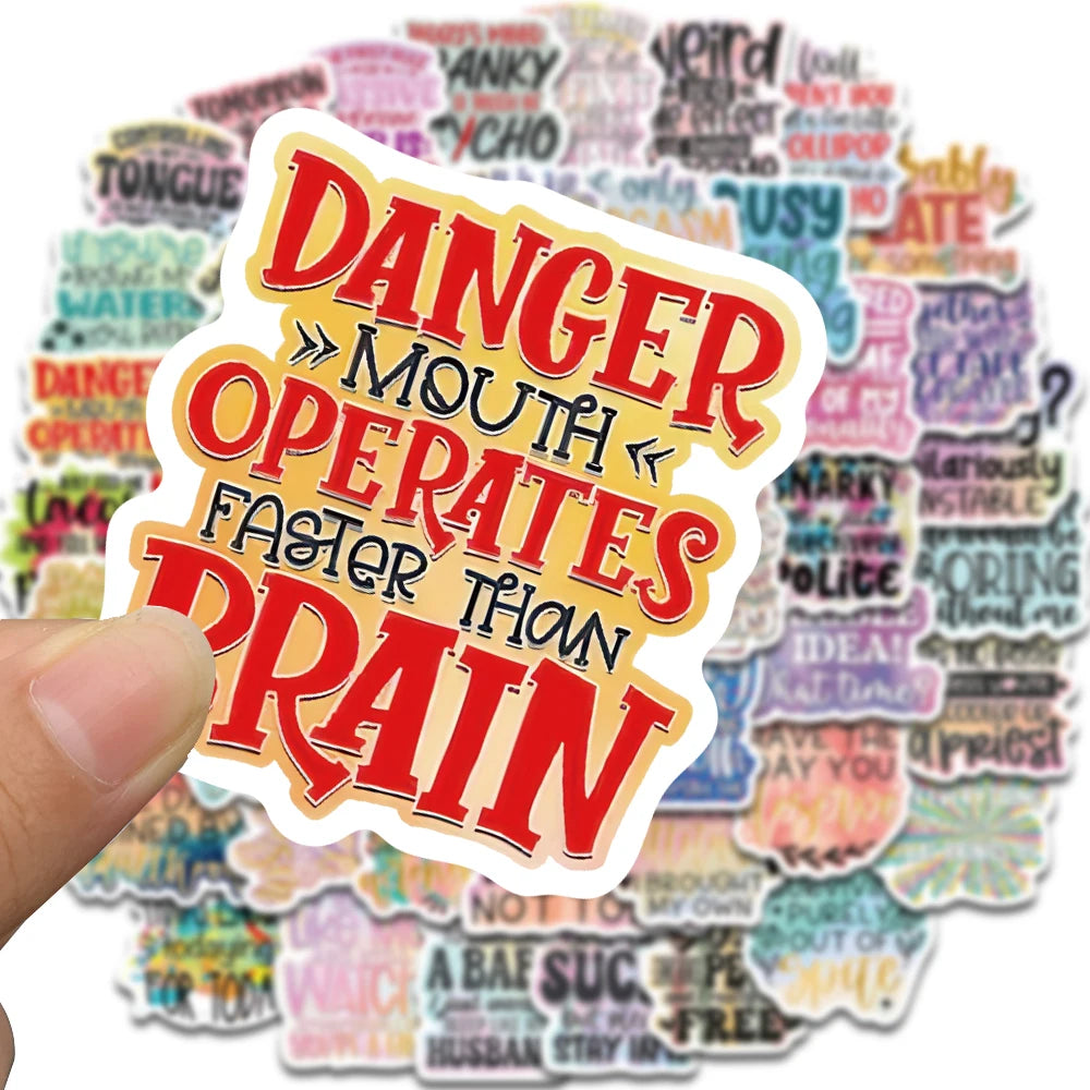 50PCS Sarcastic Stickers Kawaii Notebook Mysterious Laptop Luggage Guitar Scrapbooking Phone Waterproof PVC Phone Sticker  ﻿