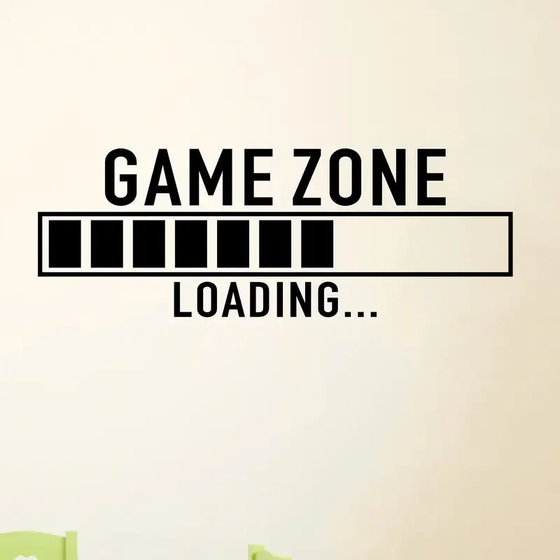 Game Zone Vinyl Wall Decals - Contemporary Cartoon Gaming Room Stickers, Matte Finish, Easy Apply for Living & Bedroom Play Area