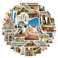 50/100PCS World Famous Architecture Graffiti Stickers Water Cup Laptop Waterproof Decoration Creative Stationery Sticker