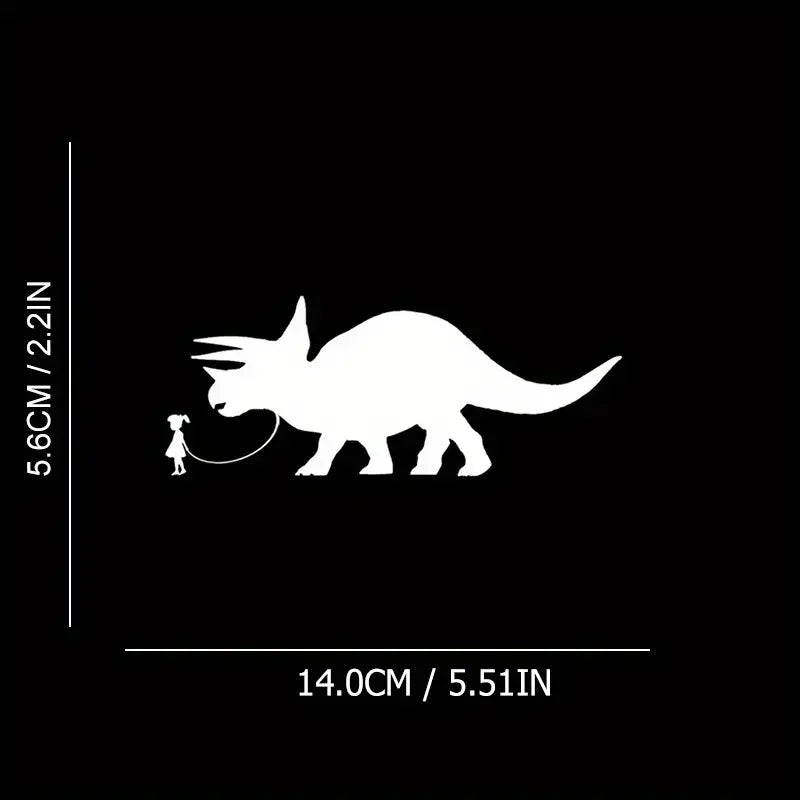 Little Pretty Holding A Triceratops Car Stickers For Laptop Water Bottle Car Truck Van SUV Motorcycle Vehicle Paint Window Wall