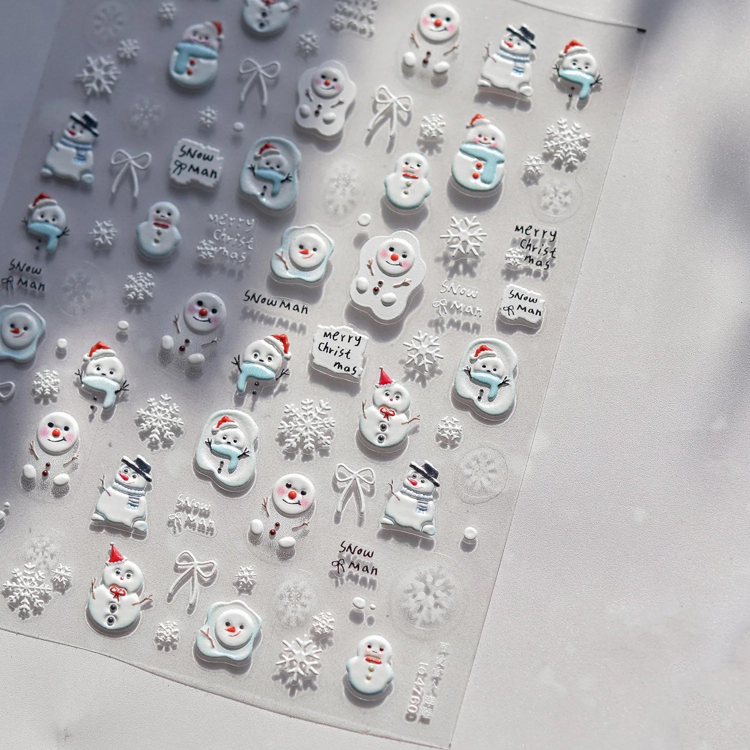 Cute Mini Snowman Nail Art Decorations Decals Stickers Merry Christmas Snowflake Bows Pattern Nails 3D Decorations Stickers DIY