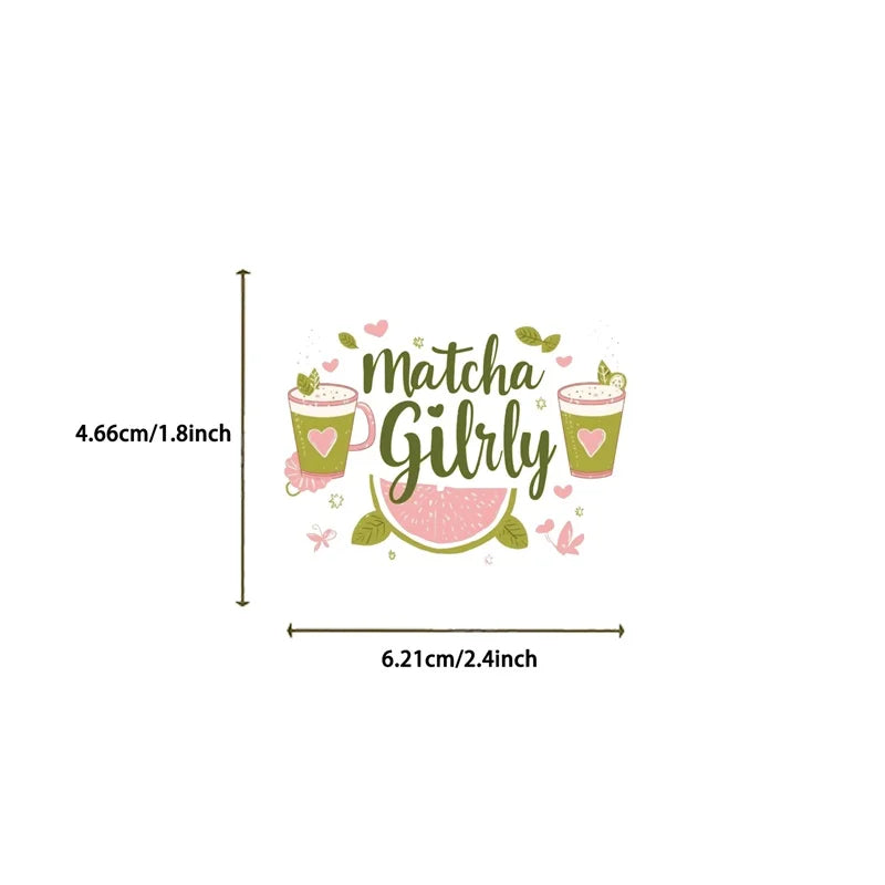 10/30/50PCS Kawaii Matcha Pink Girl PVC Sticky Sticker Aesthetic DIY Decoration Scrapbooking School Supplies for Kids