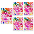 Set of 2 2-inch flower alphabet series DIY alphabet theme iron-on decals, watercolor theme heat transfer DIY for clothing