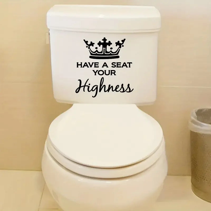 1pc Funny Toilet WC Stickers, Vinyl Wall Sticker, King's Throne Have A Seat Your Highness Wall Decals, Home Decor, Decorative Wa