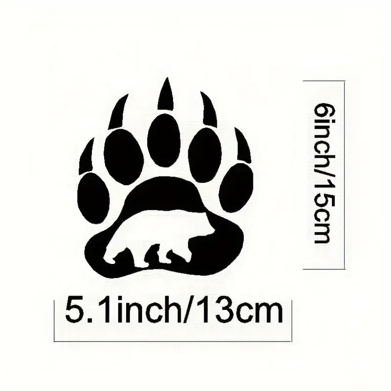 Cartoon Animal Bear Paws Animal Footprints Cool Stickers Waterproof And Sunscreen PVC