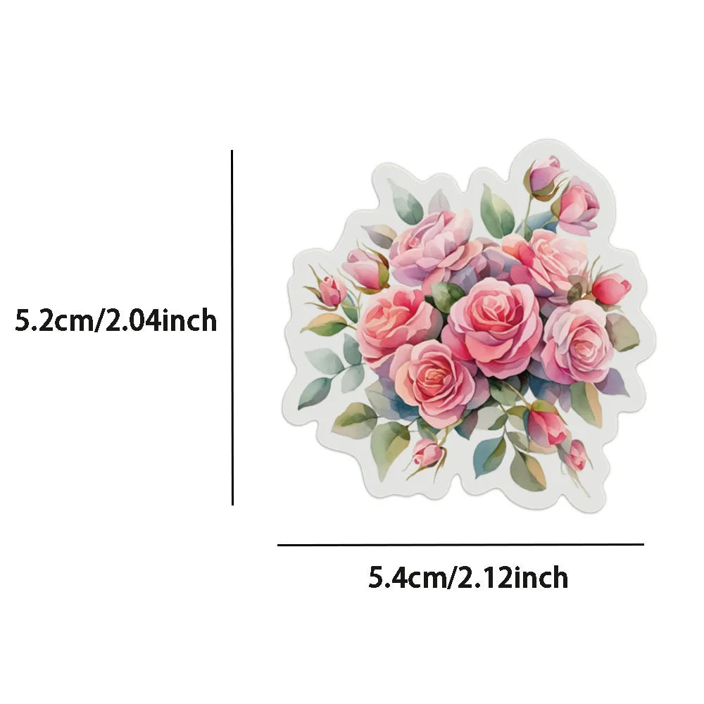 50PCS Butterfly Stickers Packaging Transparent PET Brochure Flower Material Decoration Tablet Laptop Waterproof Stickers