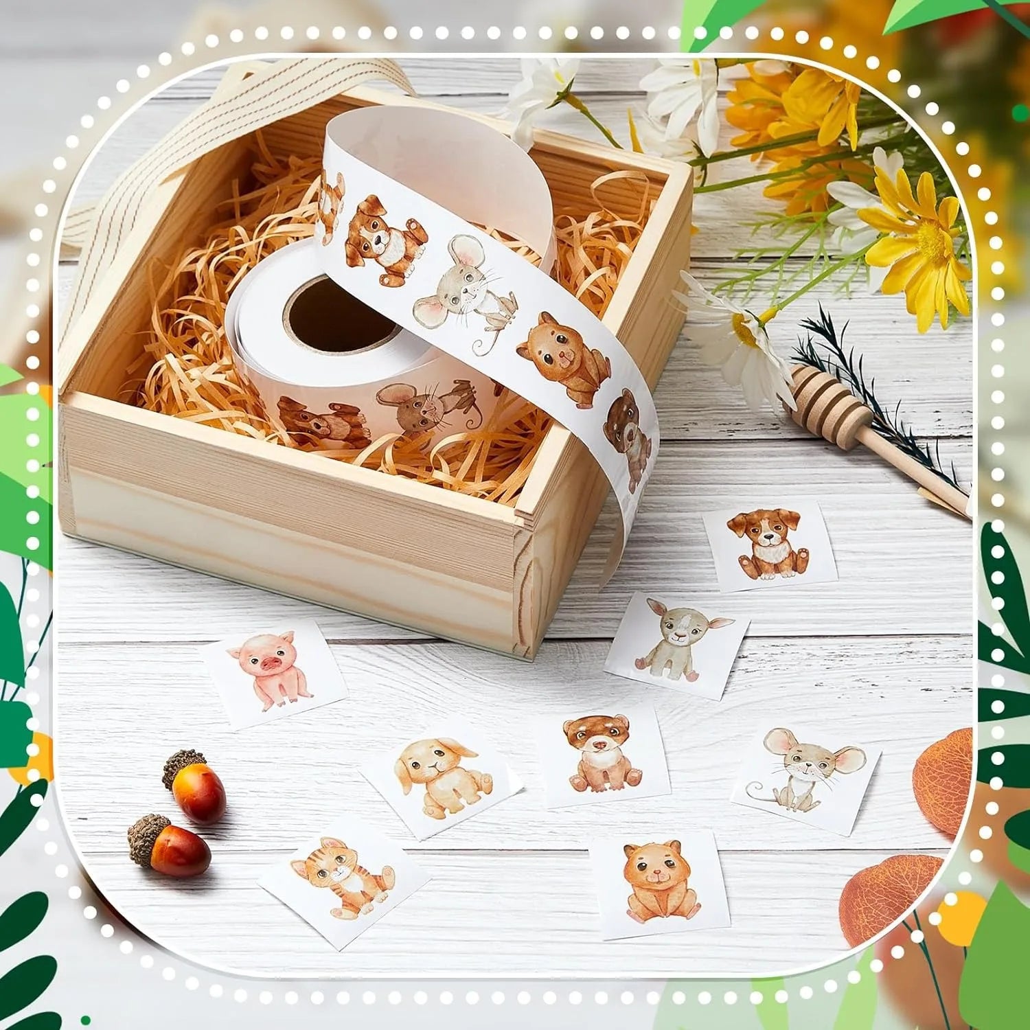 500Pcs/Roll Heterotypic Pets Stickers 2.5cm/1.0'' Cute Art Labels Learning Rewards, Adorn Gifts for Books Watercup Phone PC Pads
