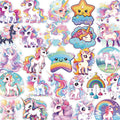 56/112PCS Cute Unicorn Transparent PET Stickers Dreamy Fairy Tale Rainbow Horse Tablet Stationery  Notebook Waterproof Sticker