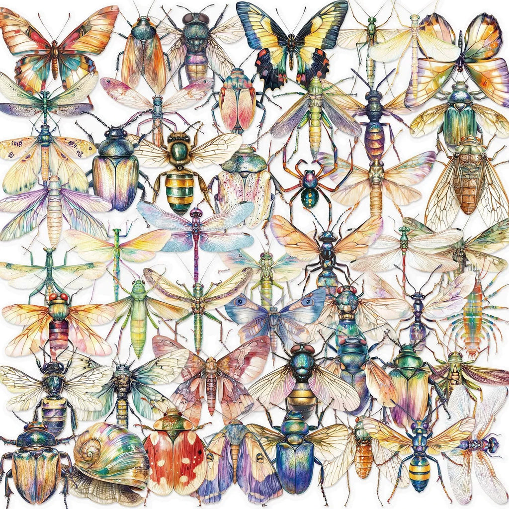 50pcs Cute Cartoon Insect Beetle Stickers PET for Toy DIY Luggage Laptop Guitar Skateboard Phone Case Bike Car Sticker