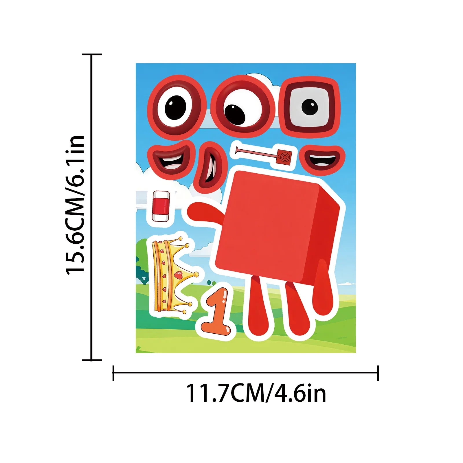 8/16 Pcs Cartoon Number Block Puzzle Make A Face Stickers Educational DIY Game for Laptop Desk Toy Shelf Drawer Shoe Rack Decals
