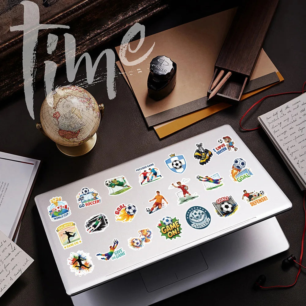 50PCS World Football Stickers, Student Notebook Suitcase Car PVC Waterproof Decorative Art Stickers