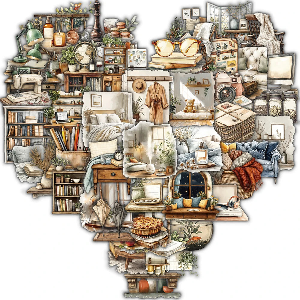 50PCS Home Art Stickers Motorcycle Laptop Stationery Waterproof Luggage Aesthetic Notebook Transparent Fun Graffiti Sticker