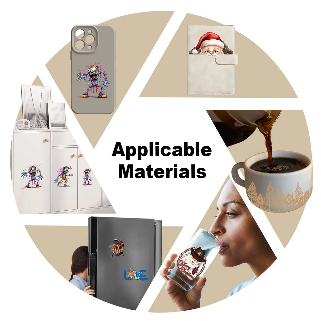 q5 sheets Steampunk UV DTF Cup Stickers, DTF Friction Transfer Stickers, Waterproof Cartoon Transfer Stickers for 16oz Glass Cup