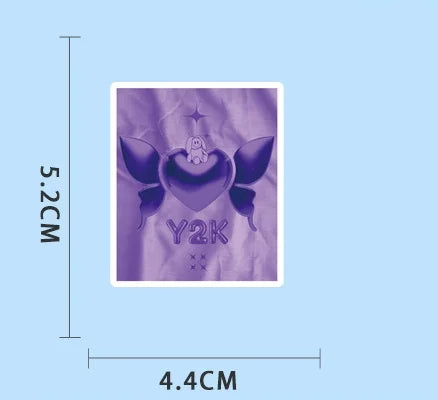 50/100 Pcs Purple Y2K Fresh Mix Doodle Stickers for Suitcase Helmet Skateboard Phone Laptop Stationery Box Vinyl Decals