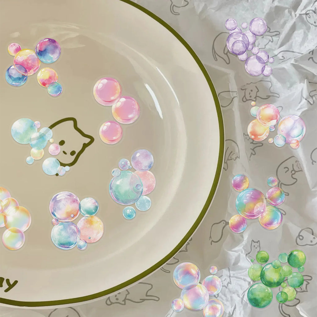 50/100PCS Cartoon Dream Bubble Sticker Pack Waterproof Transparent PET Decoration Guitar Notebook Stationery Stickers