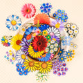 56/112PCS Colorful Daisy Transparent PET Stickers High Beauty Artistic Phone Decorative Notebook Stationery Stickers