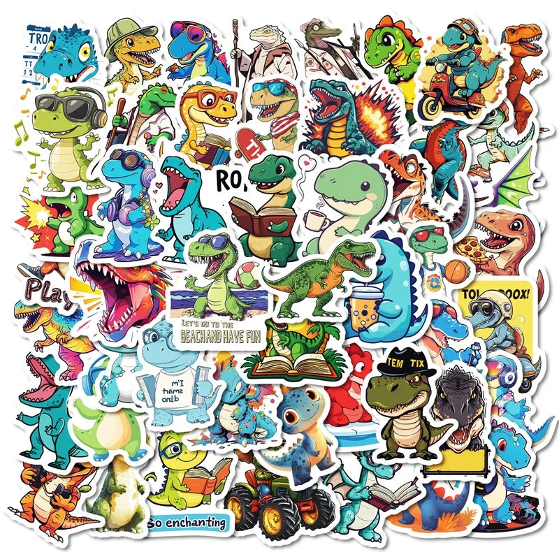 10/30/50PCS Kawaii Fashion Dinosaur Sticky PVC Sticker Aesthetic Stationery DIY Decoration Scrapbooking School Supplies for Kids