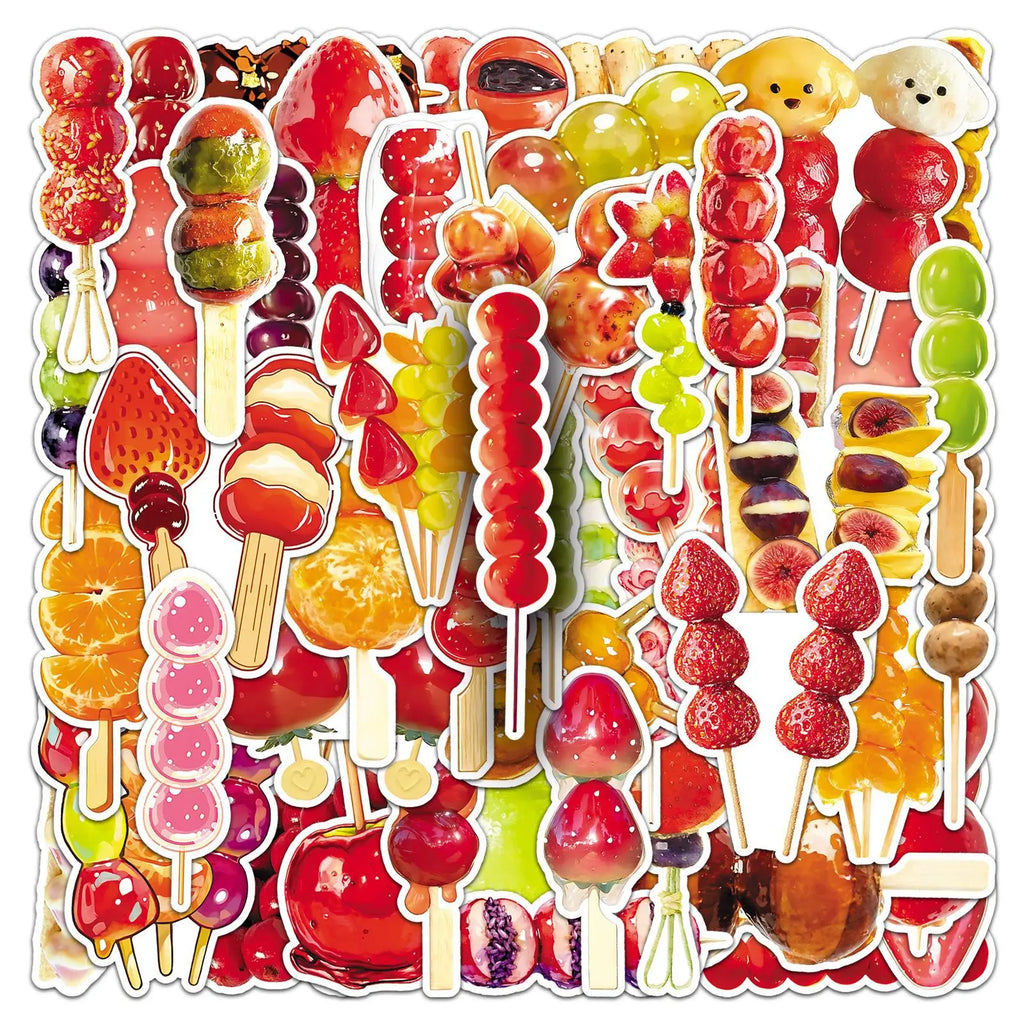 50/100PCS Cartoon Food Stickers Cartoon Graffiti Decoration Storage Box Notebook Stationery Stickers