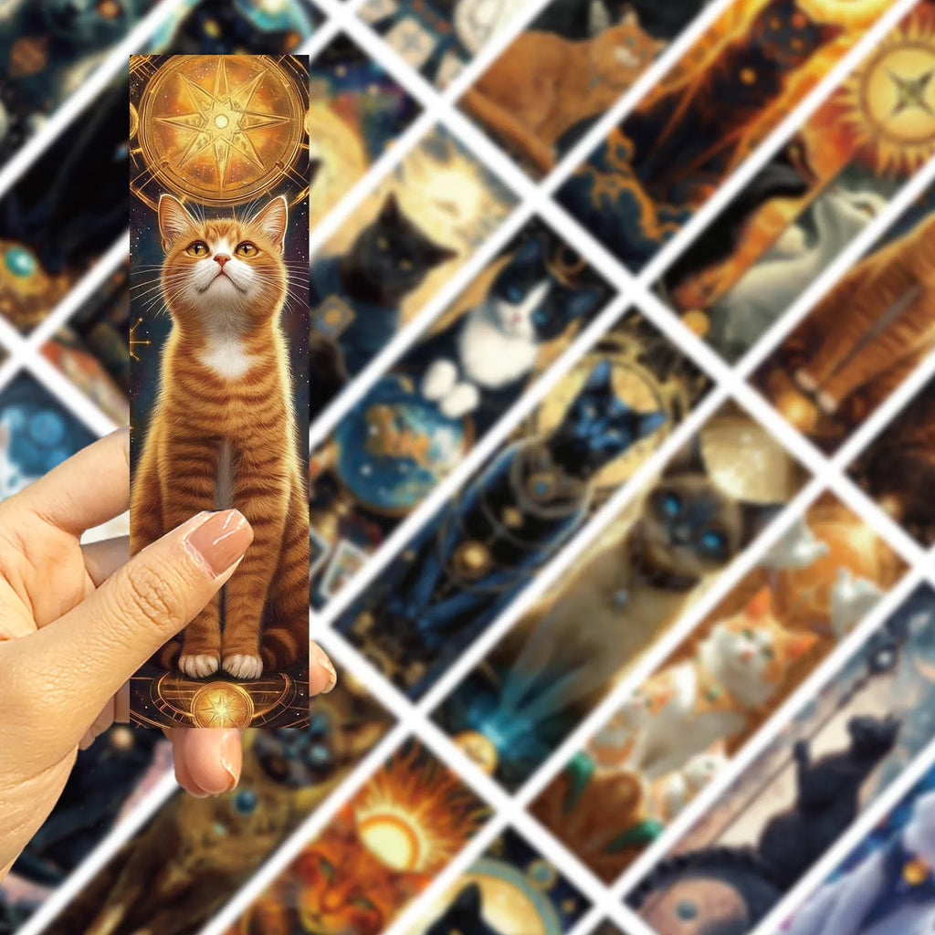 30 Pcs Cartoon Cat Bookmark Series Simple Handheld Artistic Creative Materials Reading Paper Bookmarks DIY Bookmarks