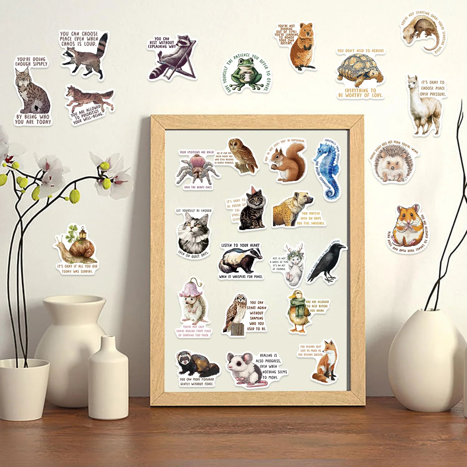 50/100pcs Cartoon Medieval Inspirational Animal Graffiti Stickers Notebook Guitar Laptop Luggage DIY Waterproof Stickers