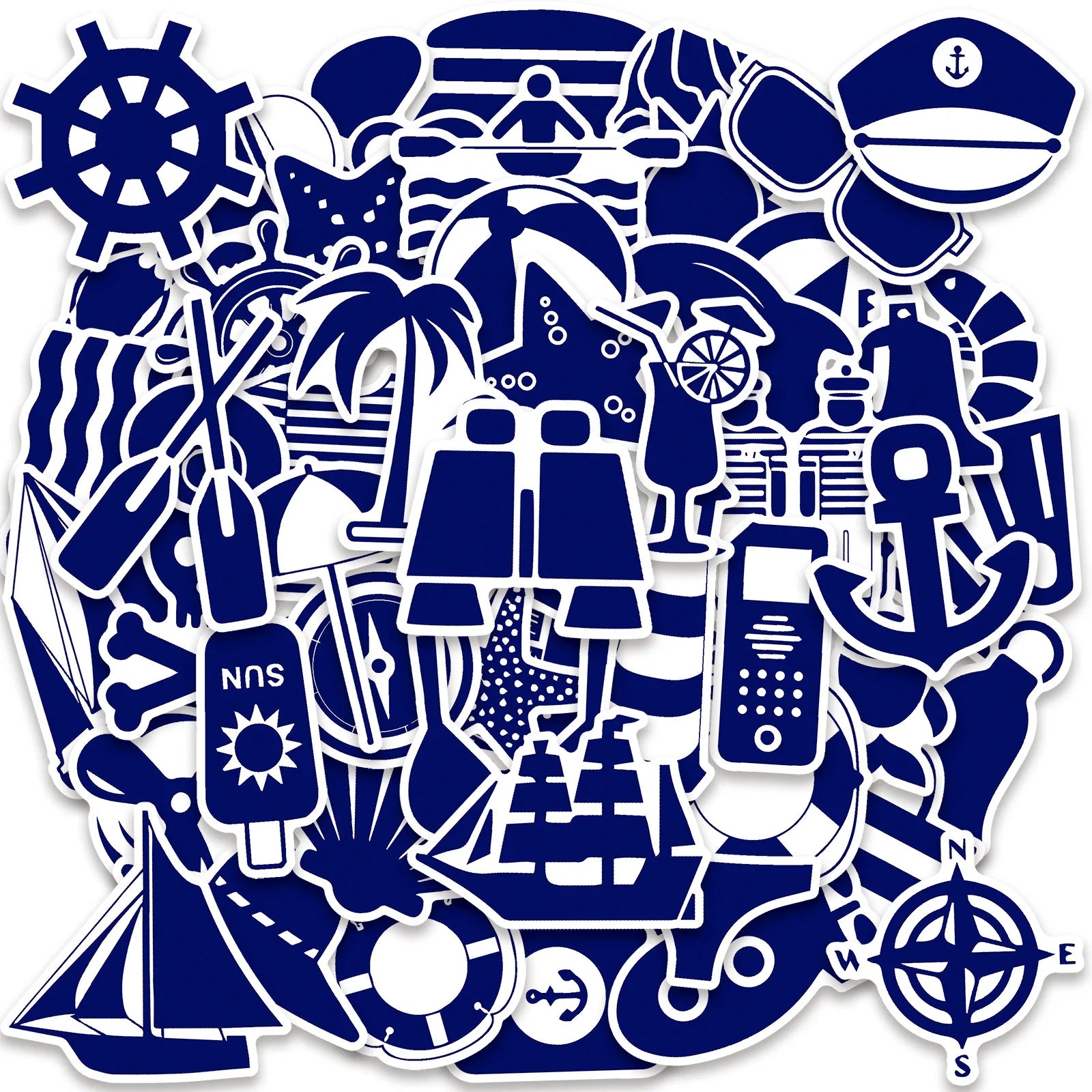 50/100Pcs New Navy Theme Series Stickers DIY Game for Phone Case Skate Helmet Car Bicycle Suitcase File Holder Waterproof Decals