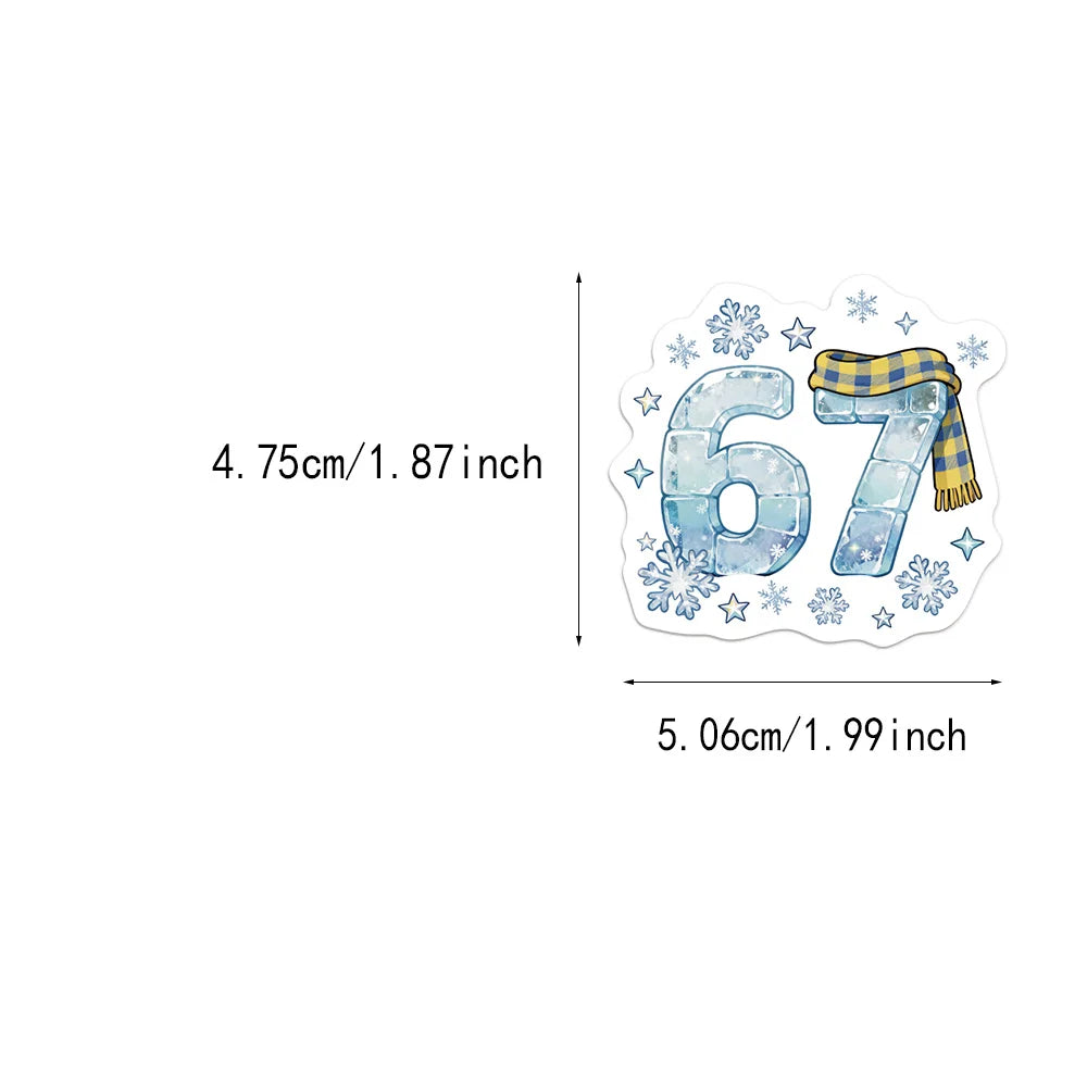 50PCS Six Seven 6-7 American Internet Celebrity Digital Theme Series DIY Luggage, Phone Cases, Notebook Envelopes, Label Sticker