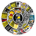 50PCS Safety Helmet Slogan Stickers, Warning Signs Stationery Computer Helmet Suitcase Decora Art Stickers