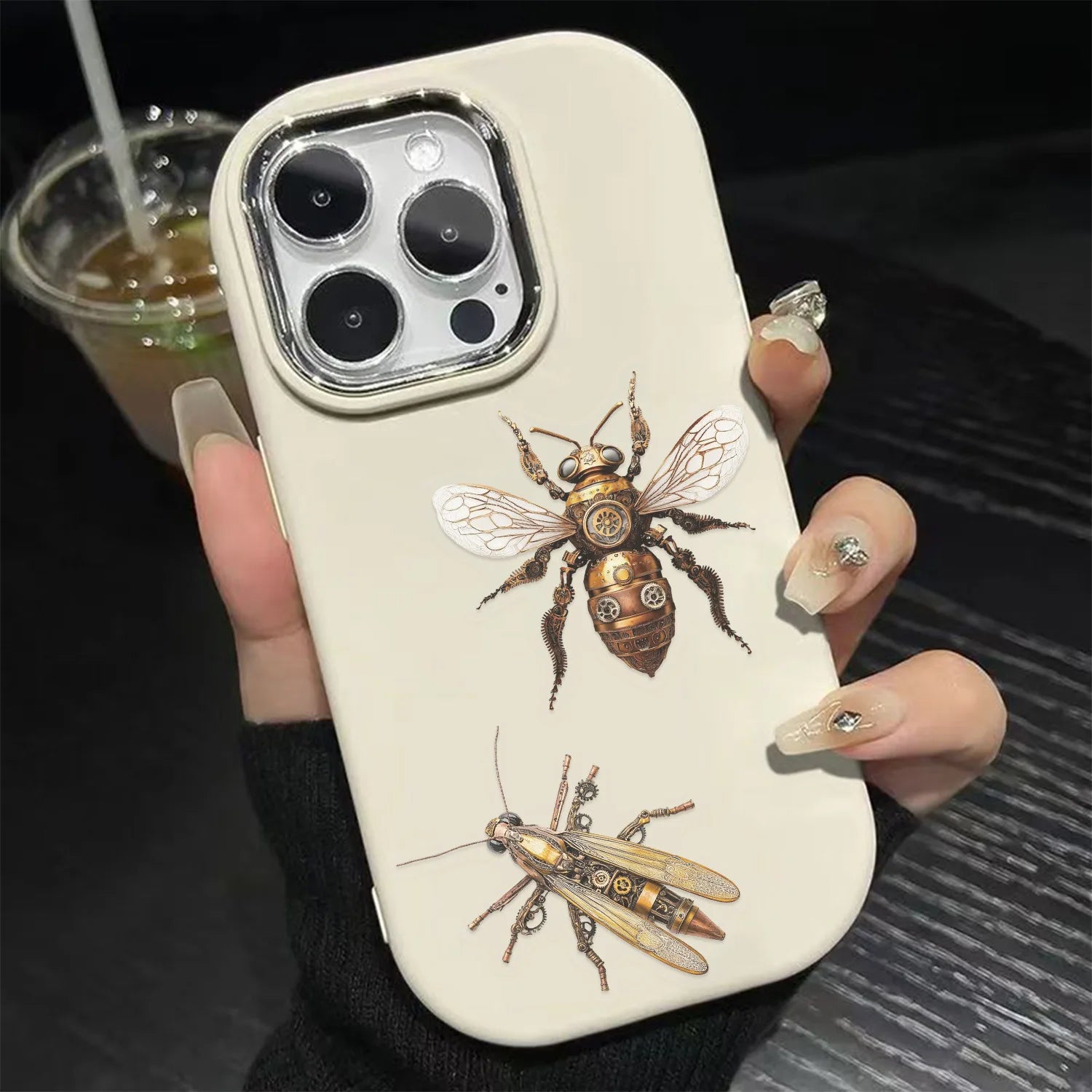 50/100Pcs Punk Style Mechanical Beetle HD Stickers Waterproof Clear PET for Guitar Notebook  Phone Laptop Helmet Decals