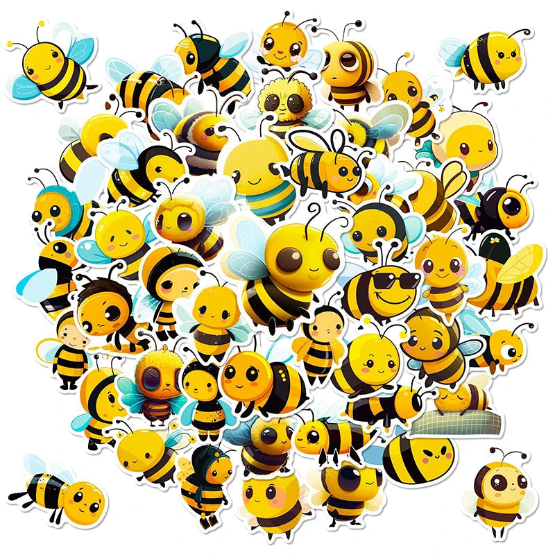 10/30/50PCS Cartoon Little Bee PVC Sticker Aesthetic Children's Laptop Decoration Scrapbooking Stationery School Supplies